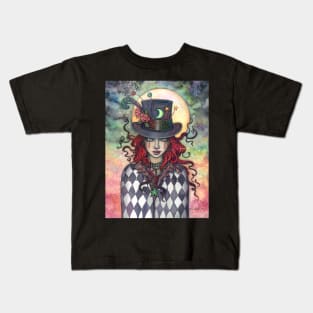 Mysterious Mad Hatter Hat Girl Kids T-Shirt